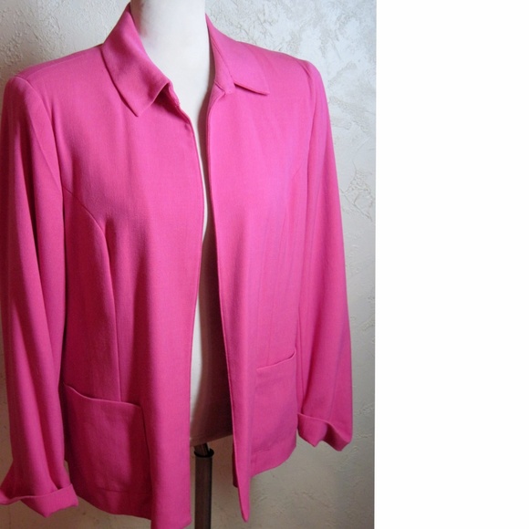 Sag Harbor Stretch New Bright Pink Blazer Size 14 - Picture 2 of 6